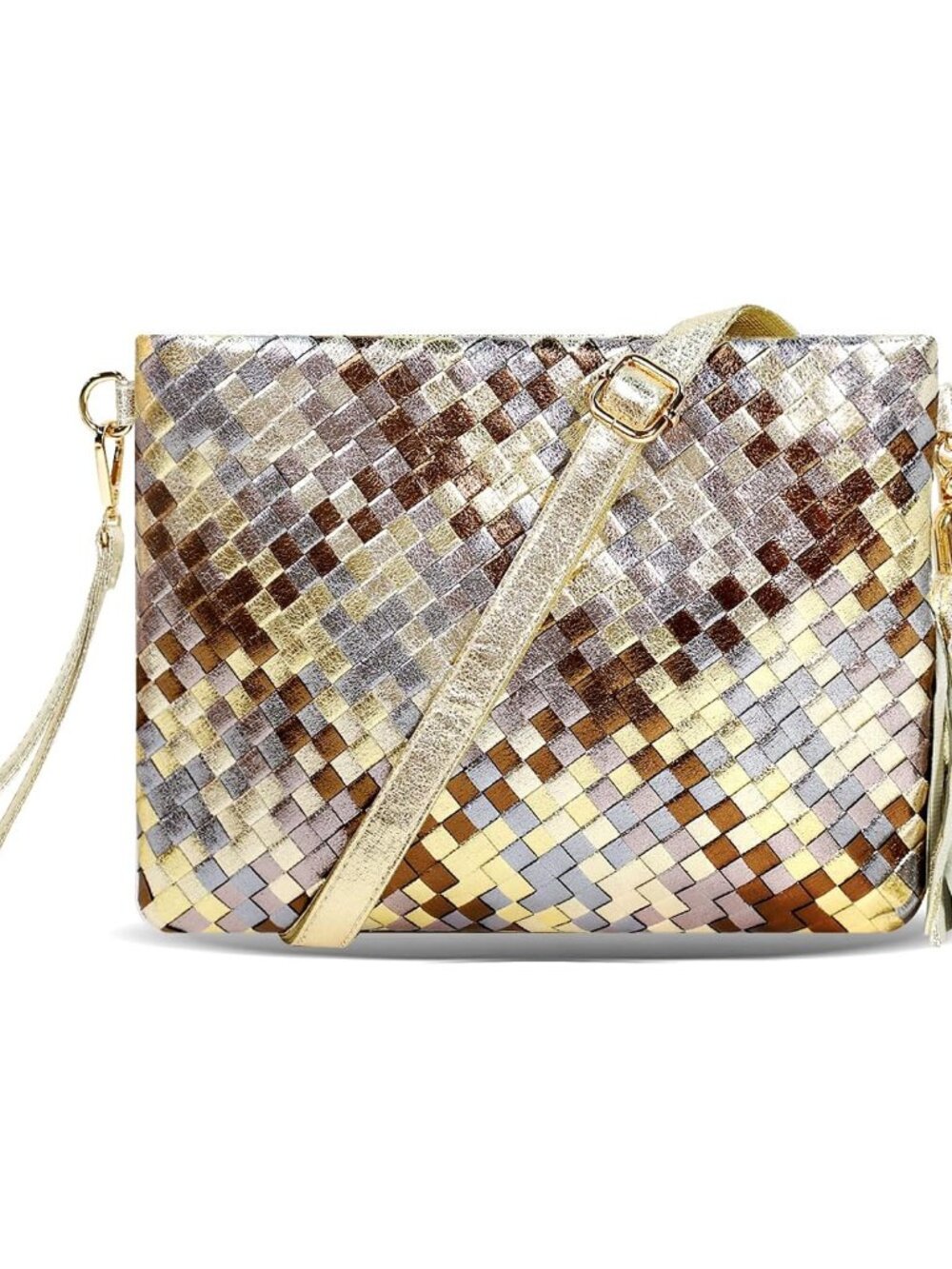 Woven Clutch Purse for Women Evening Bags Handbags Fashion Sparkly Crossbody